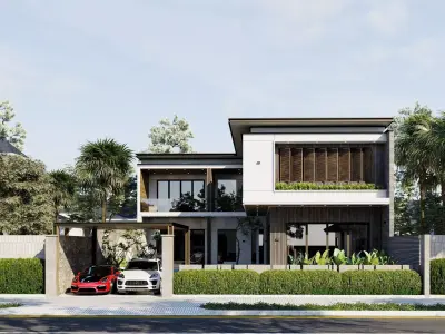 Exterior  luxary House Scene  3D model