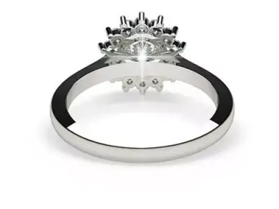 Round diamond engagement ring diana setting 3D print model