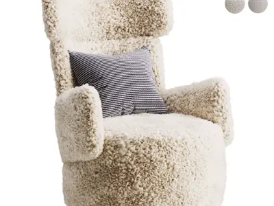 Boris Beige Armchair 3D model