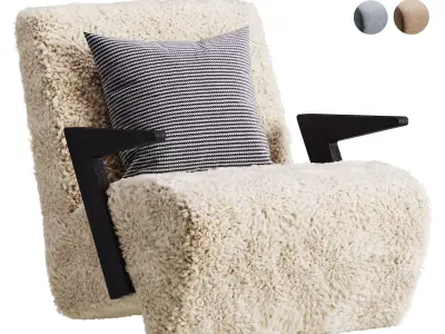 Modern Upholstered Lounge Chair 3D model