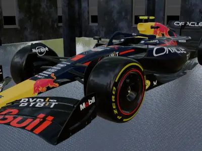 Formula 1 showroom Low-poly 3D model