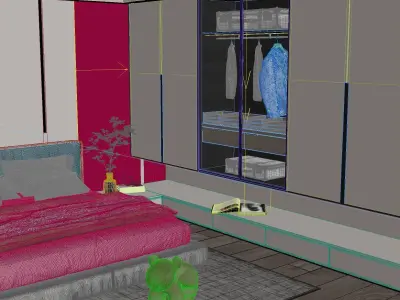 Cozy Dream Haven Bedroom Interior Scene  3D model