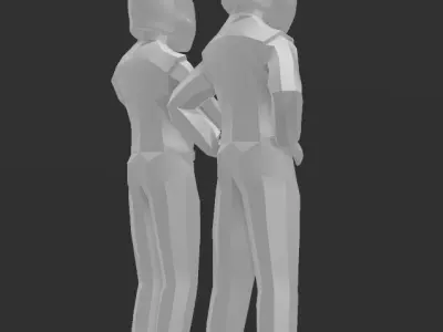 Low poly race drivers  3D print model
