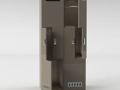 Locker Cabinet with Electronic Lock - Kale Kilit Style European Low-poly 3D model