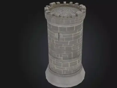 Medieval Rook Tower Defense STL OBJ 3D model