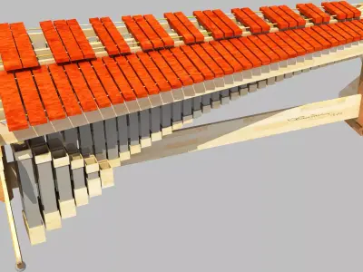 5 Octaves Artist Model Rosewood Marimba 3D model