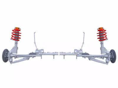 Steering and Suspension Low-poly 3D model