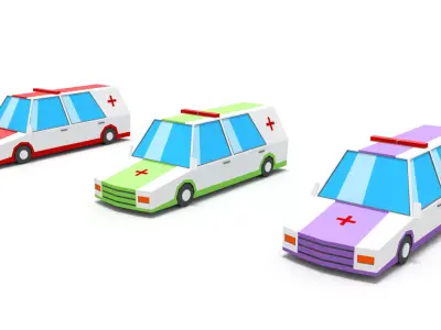 3D Low Poly 30 Vehicles Low-poly 3D model