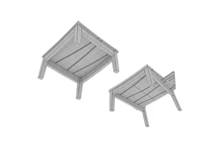 Bongcan table and chair Free low-poly 3D model