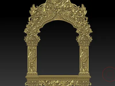 Classic frame of luxurious gold interior inlaid with gold   3D model