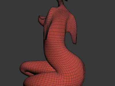 Sculpture Lady in hat P 3D print model