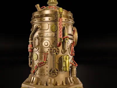 Time Displacement Capsule Clock and Pen Pot Figurine home decor 3D model
