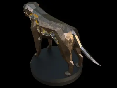 Steampunk English Mastiff Low-poly 3D model