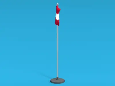 Low Poly Seamless Animated Austria Flag Low-poly 3D model