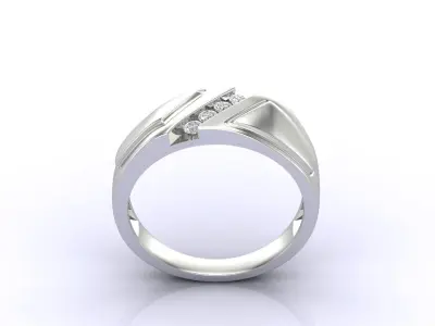 Print Ready STL 3DM  Gents Rings Diamond Men Ring  3D print model 198