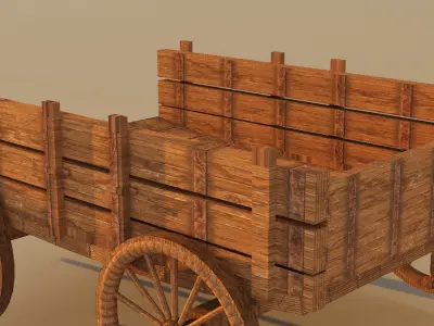 cart wood 3D model