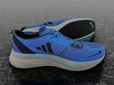 ADIDAS ADIZERO BOSTON 11 3D SHOES - BLUE Low-poly 3D model