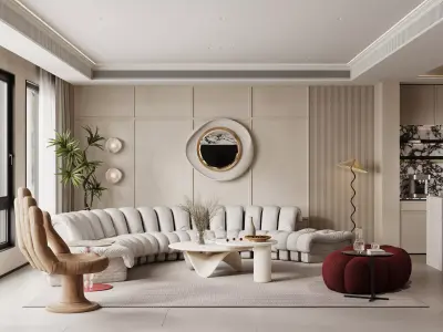 Luxury living room dining room interior scenes 23 3D model