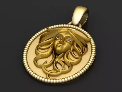  custom gold pendant 3D printable model  3D print model