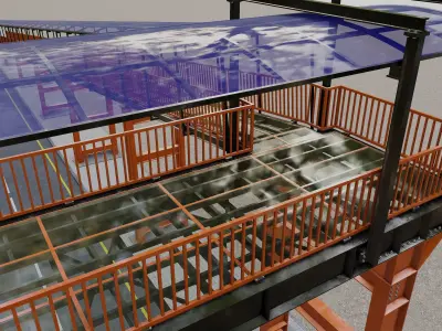 Steel Pedestrian Bridge Type-33 3D model