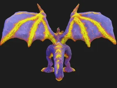 Emberax Fire Dragon 3D Model Low-poly 3D model