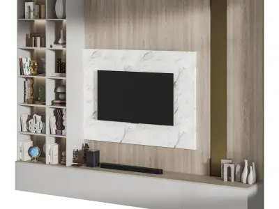 Modern TV Wall 039 3D model