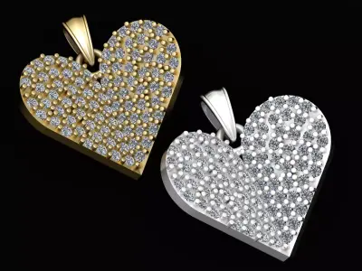 DIAMOUND HEART PENDANT  3D print model