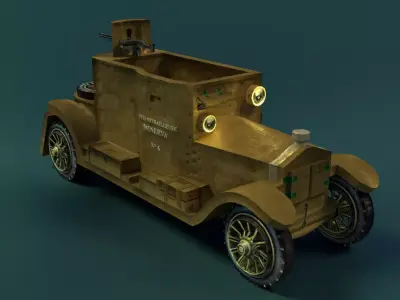 Minerva Armored Car with texture Low-poly 3D model