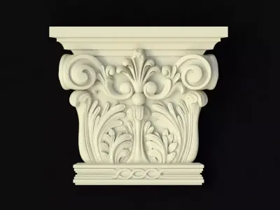 carved pilaster 3D model 6