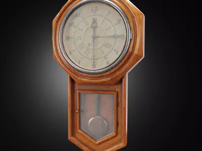 Vintage wall clock 3D model