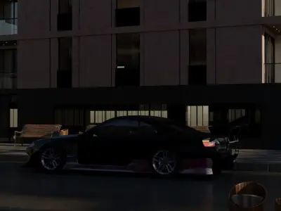 Street for a photo shoot of transports  3D model