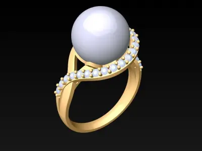 Pearl Ring - Womens Rings  - N727754 3D print model