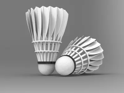 Badminton Ball Low-poly 3D model