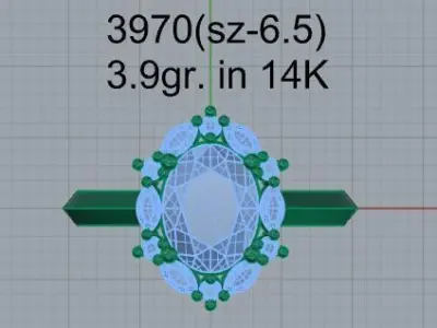 Oval Halo Ring 3970 3D print model