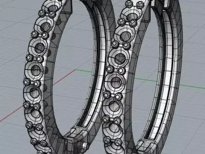 HOOP EARRINGS WITH DIAMONDS PRODUCTION MODEL 3D print model