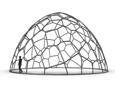 Voronoi Dome structure Geodoesic Like Wireframe 3D model