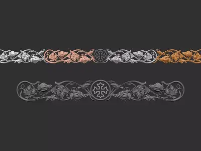 grape vine church cornice - repeatable parts 3D model