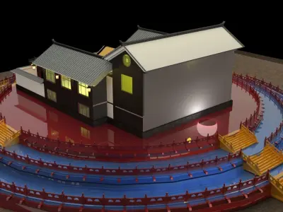 Chinese ancient courtyard  house   3D model