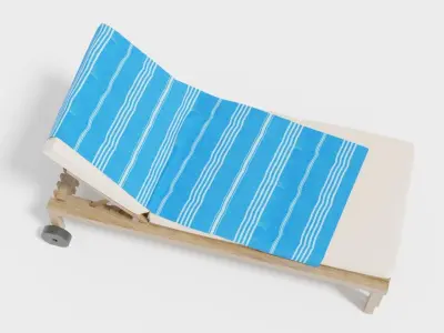 Sun Lounger Elegant Wood 3D model