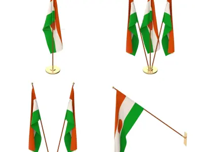 Niger Flag Pack 3D model