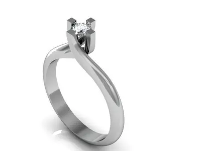 solitair ring 3D print model 8