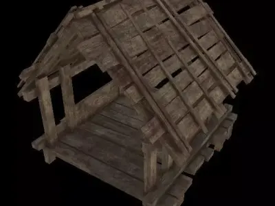 Wood Flat House Free low-poly 3D model