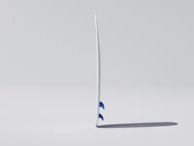 Funboard Surfboard 3D Model 6 Design Variants Included Low-poly 3D model