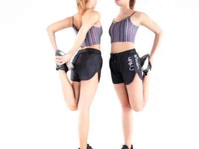 Woman sport 26 Low-poly 3D model