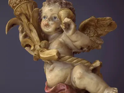 Angel Figure Low-poly 3D model