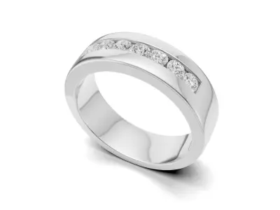 Dual Tone Diamond Wedding Band for Mens 3D print model
