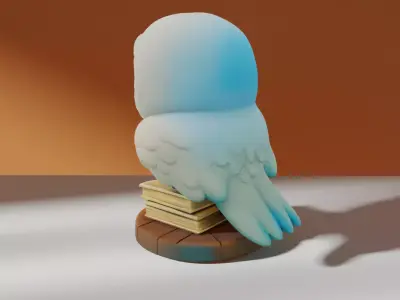 Hedwig-Inspired Stylized Owl 3D model