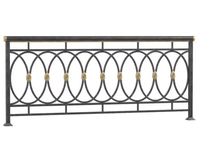 Classic Modern Forged Fence 3D model