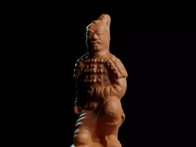 chinese kneeling terracotta warrior figurine  3D print model