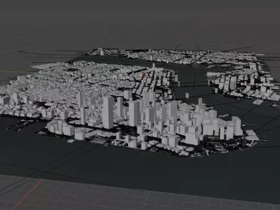 Realistic New York 3D City Model High Detail Blender Compatible Low-poly 3D model